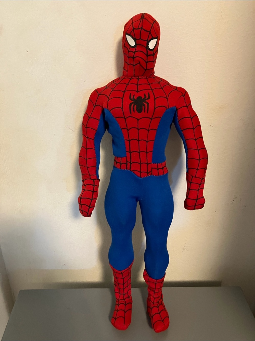 Vintage Spiderman Action Figure Doll 12” - Fabric Suit Velcro Closure - Marvel